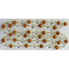 Diamond cut spatic and Rudraksha mala