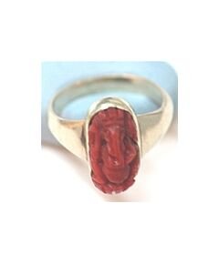 Italian Coral Ganesh Ring