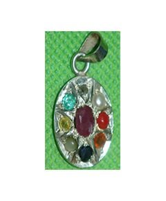 Navaratna Silver Pendant