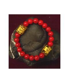 Om mani Padme Coral Bracelet