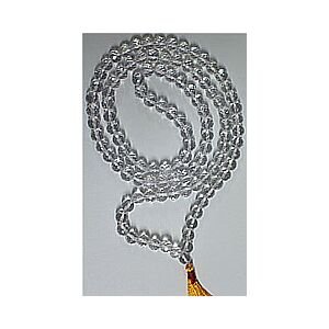 Spatic crystal mala in diamond shaped cut