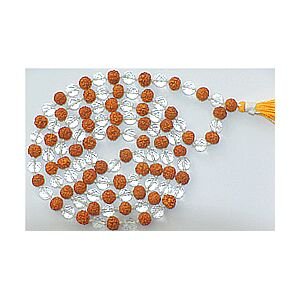 Diamond cut spatic and Rudraksha mala with Knots