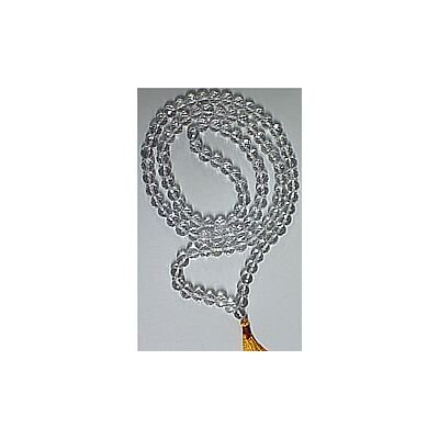 Spatic crystal mala in diamond shaped cut