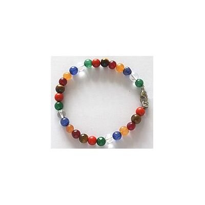 Saans Mart Natural Stone 7 chakra Beads Bracelet In Clear Quartz For Man  Woman Boys  Girls Color Multicolour Pack of 1 Pc  Saans Mart India