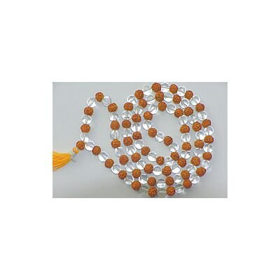 Round spatic-Rudraksha Mala knots 108+1