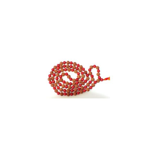 Rudraksha and Coral mala